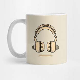 Line art of an old headphones Mug